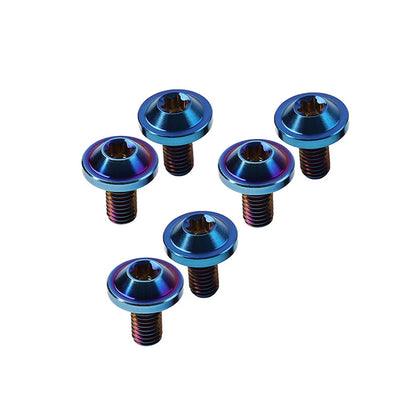 6 x M6x20mm Titanium Alloy Torx Head Bolts for Bike Motor - Blue