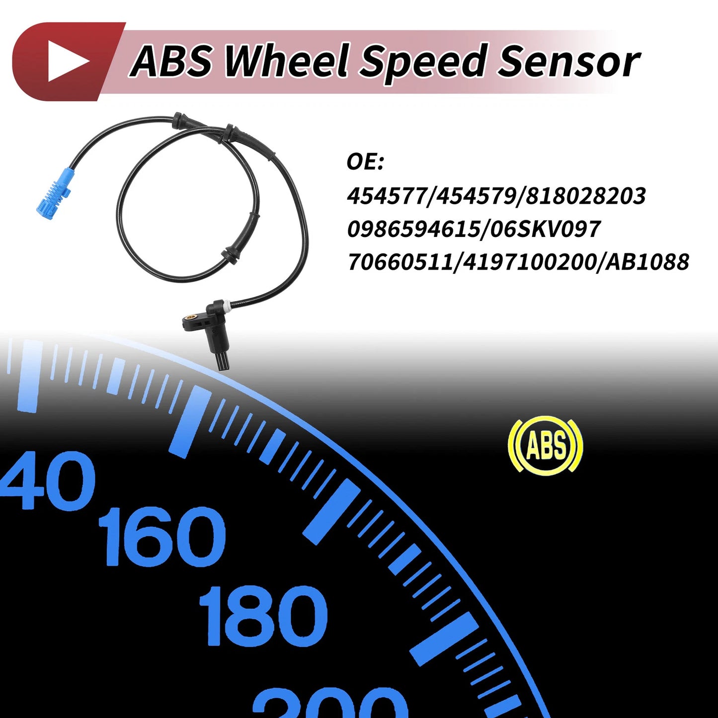 ABS Wheel Speed Sensor for PEUGEOT 206 (2000-2010)