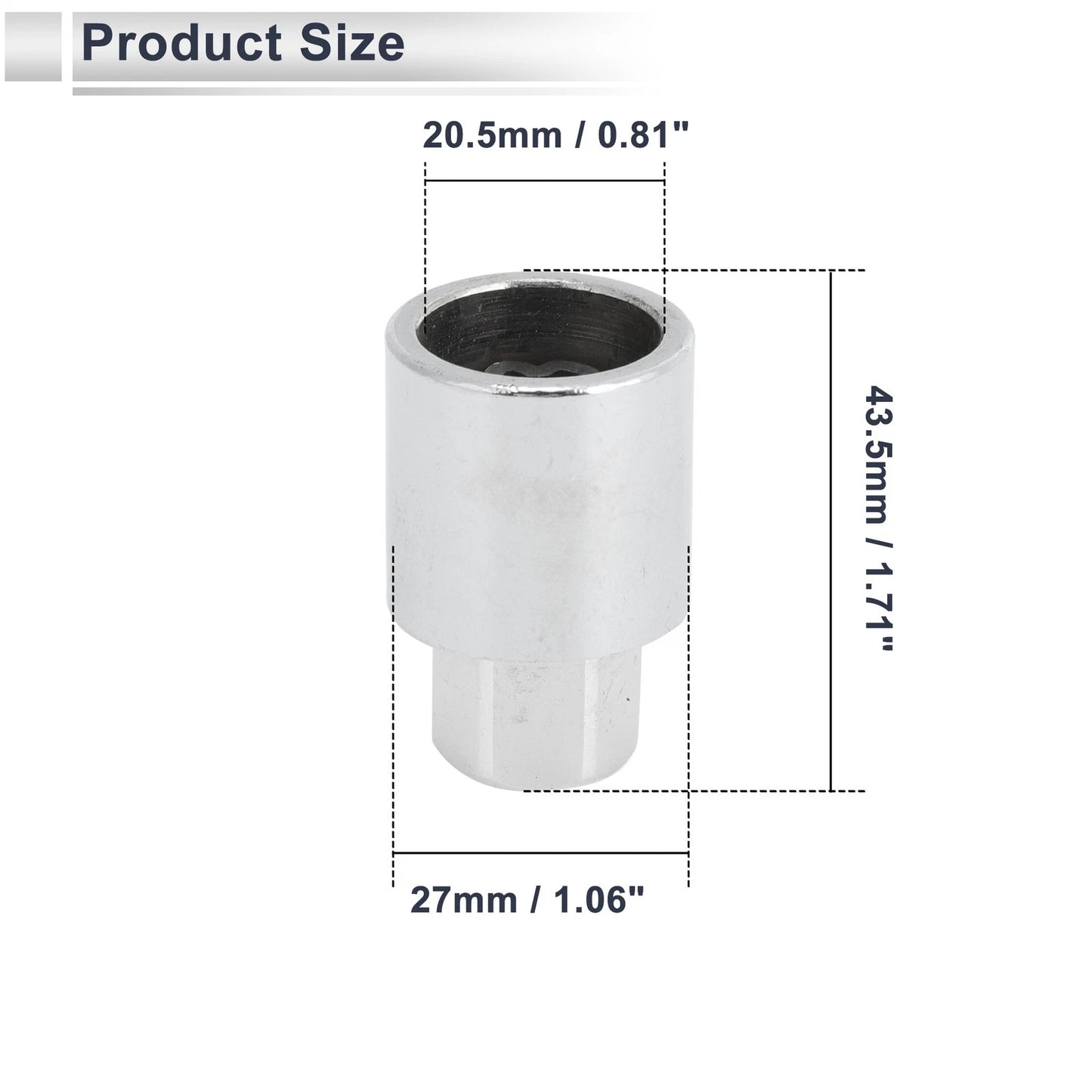 H Wheel Lock Lug Nut Antitheft Key for Toyota