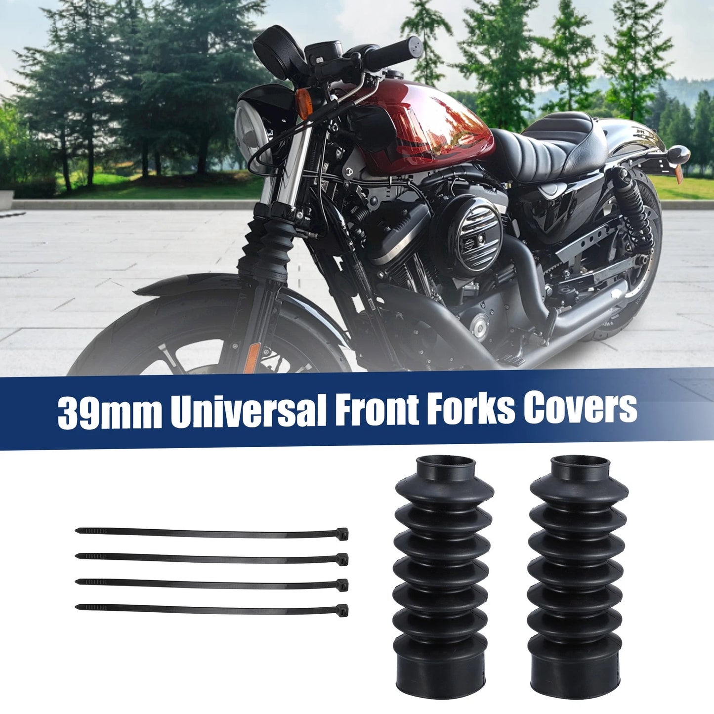 1 Pair 39mm Fork Covers Front Gaiters Shock Boots for Harley