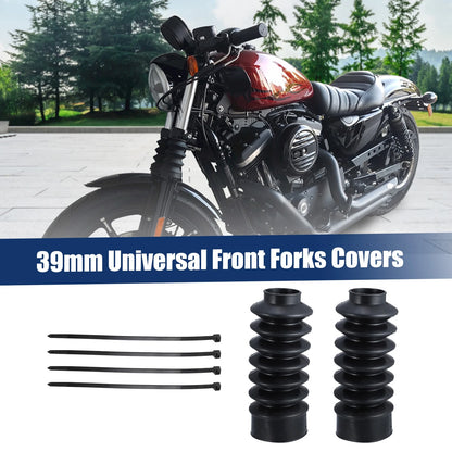 1 Pair 39mm Fork Covers Front Gaiters Shock Boots for Harley