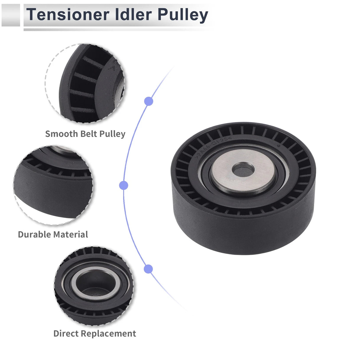 Drive Belt Idler Pulley for BMW Series 3 (1994-2006) Black 1 Pcs