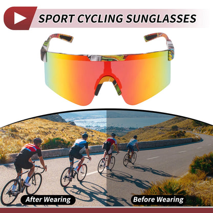 1 Pc Motorcycle Riding Goggles Red Lens Colorful Frame Tri-acetel Cellulose PC