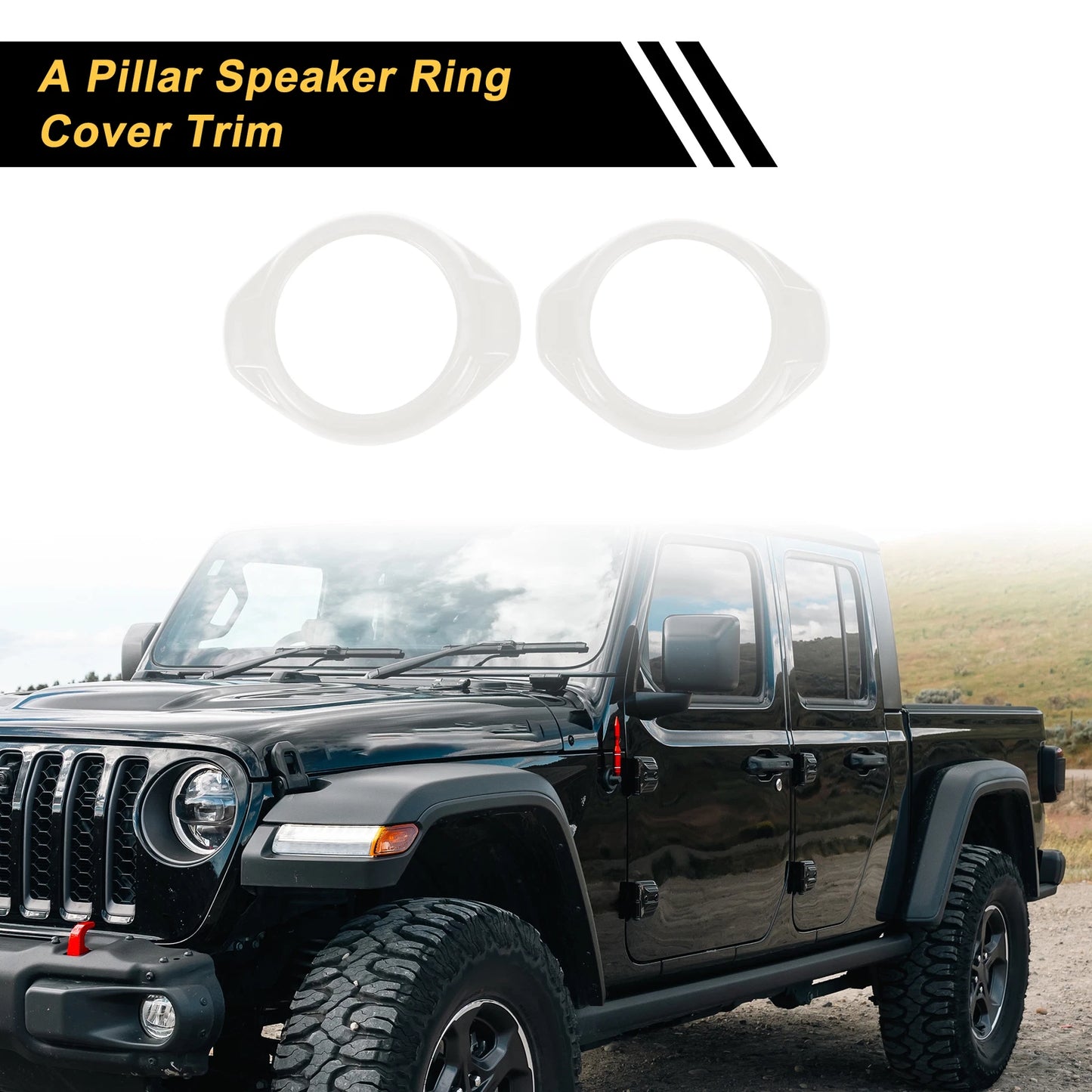 A Pillar Speaker Ring Cover Trim for Jeep Wrangler JK JKU  Door (2007-2018)