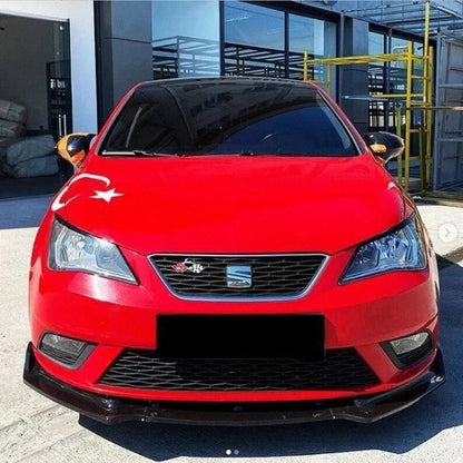 Front Bumper Lip Splitter Spoiler for Seat Ibiza Mk4 (2008-2017) 3 Pcs