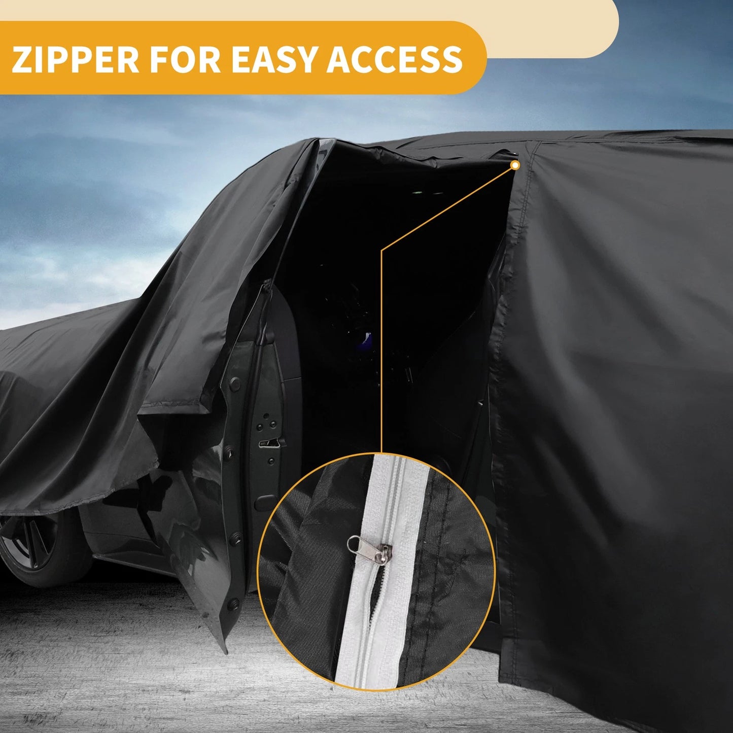 Waterproof All Weather Car Cover for Toyota RAV4 (2019-2023) - Black 210D-PU
