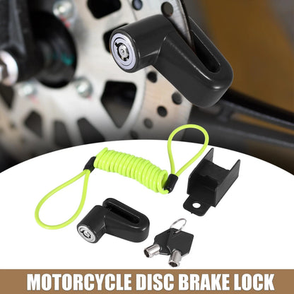 Disc Brake Lock Set with Yellow Rope for Universal Motorcycle