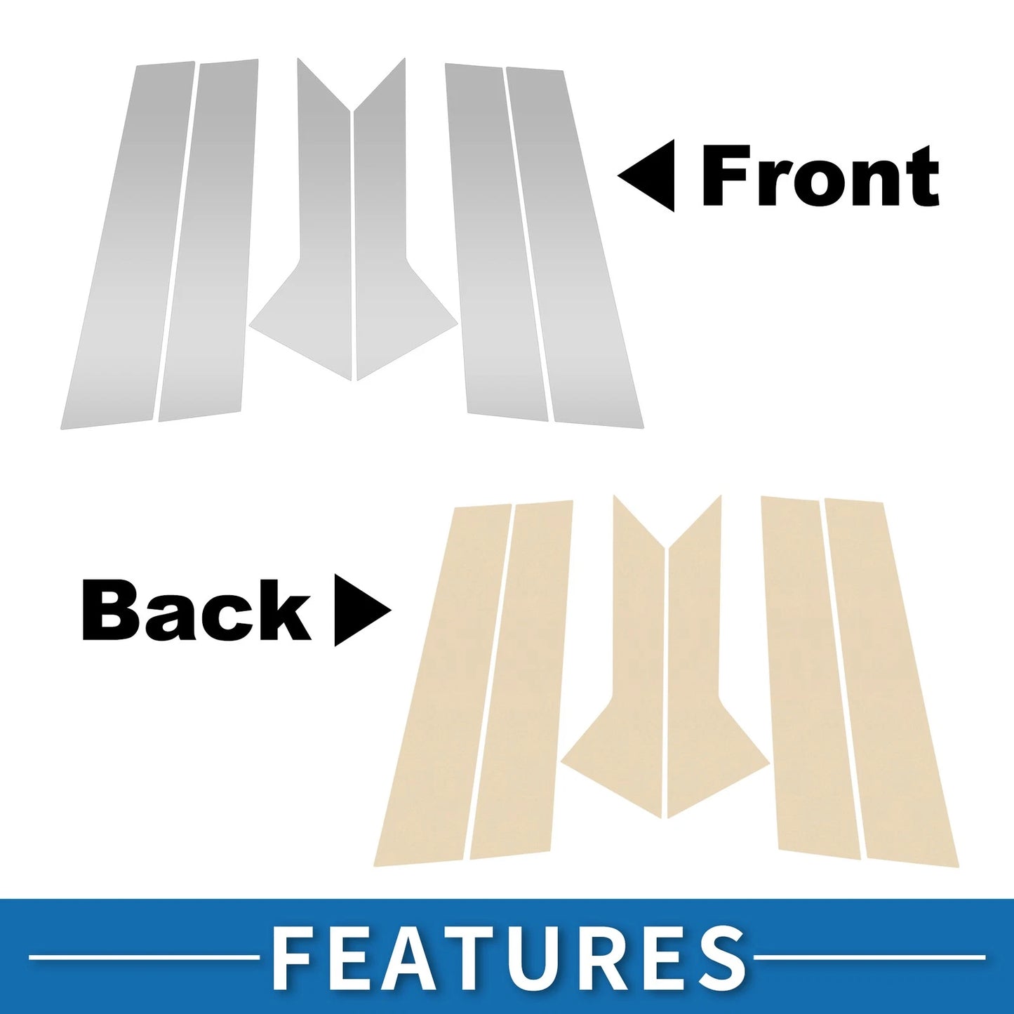 6 x Door Pillar Window Trim for Ford Mondeo Fusion (2013-2020) Silver Tone