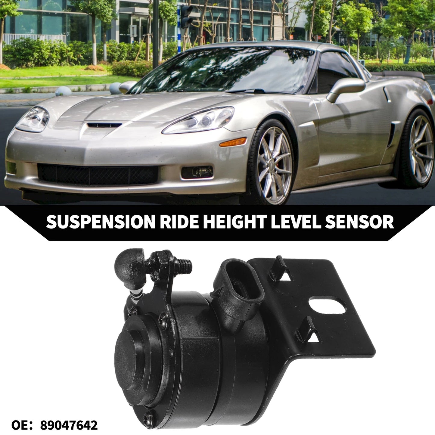 Suspension Ride Height Level Sensor for Chevrolet Front Left Black