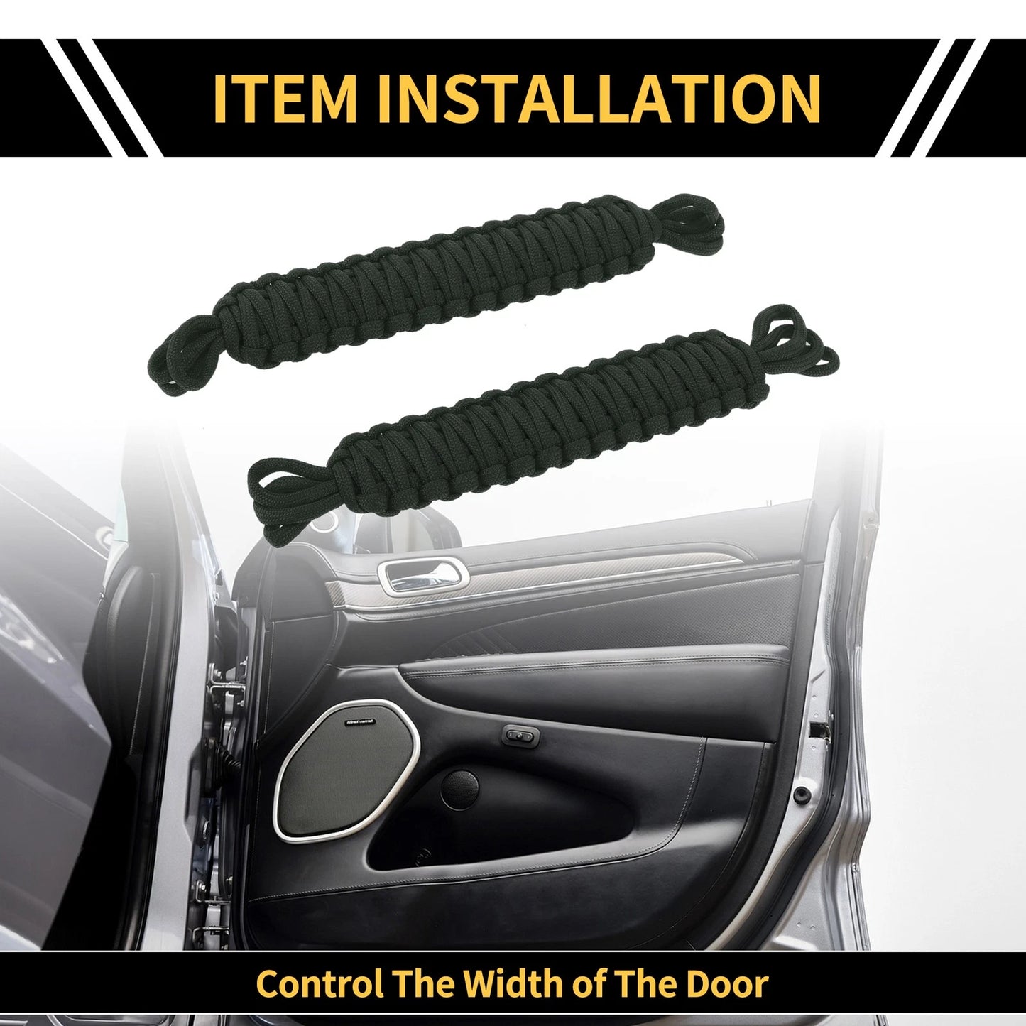 2 x Door Limiting Straps for Jeep Wrangler TJ JK JKU (2007-2018) Brown