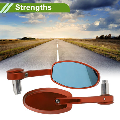 Rear View Mirrors / Oval Shape Handlebar - Orange Aluminum Alloy for Motorcycle