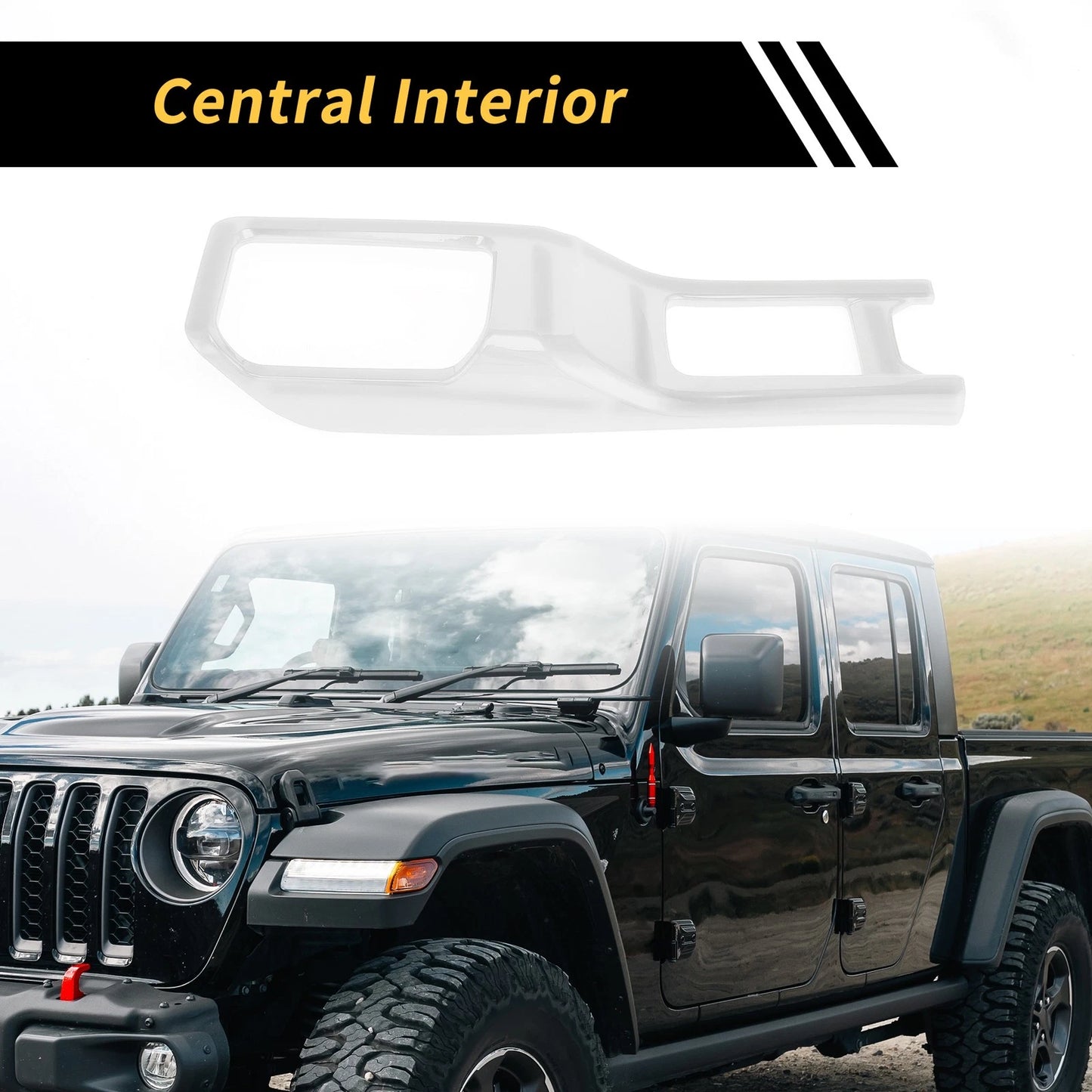 4WD Gear Shift Panel Cover Trim for Jeep Wrangler JL JLU (2018-2024) White