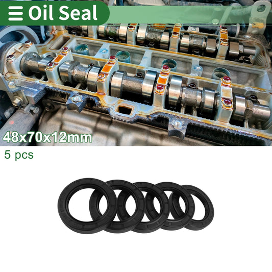 Oil Seal Seal Ring Rotary Shaft Seal NBR Rubber 48x70x12mm Black for Car