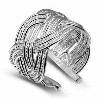 Silver Plated Fashion Rings for Jewelry Party - Size P1/2 (UK) / 8 (US)