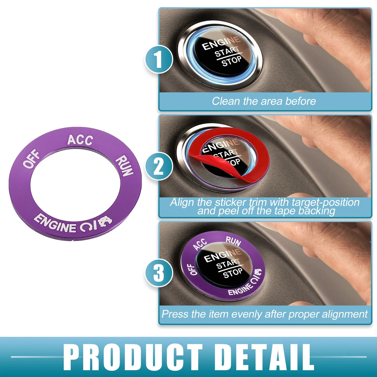 Engine Start Stop Button Trim Sticker for Dodge Charger RAM (2010 - 2020)