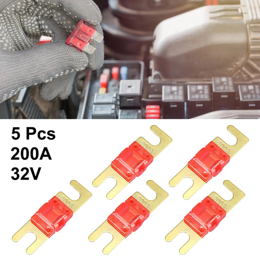 5 x 200A AFS Mini ANL Fuses for Car, Truck, Motorcycle, Boat, Audio CDs