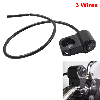 7/8" Handlebar On Off Switch for ATV Headlight Fog Spot Light - Black
