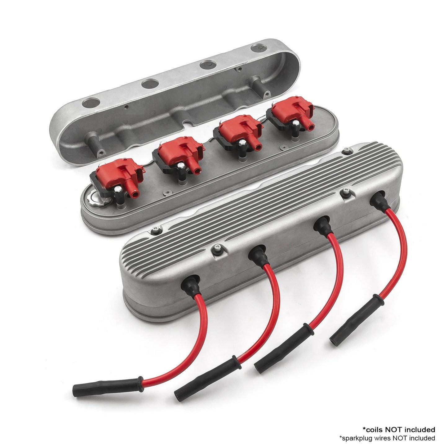 Satin Aluminum Finned Valve Covers for Chevy LS