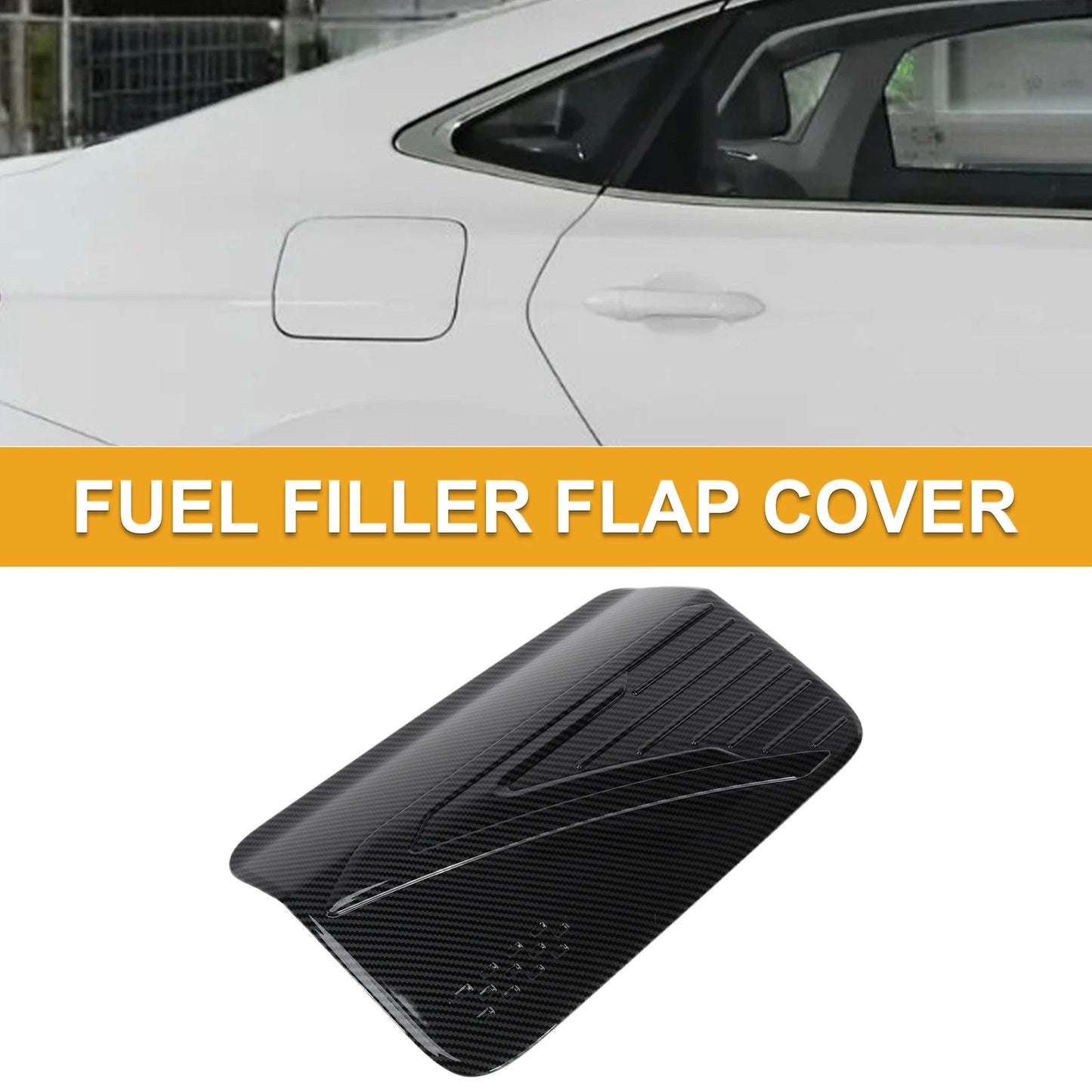 Fuel Tank Door Cap for Mitsubishi L200 2024-2025 Carbon Fiber Black