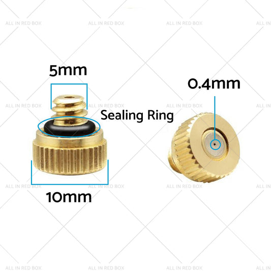 10 x Brass Misting Nozzles for Cooling System Water Mister Sprinkle