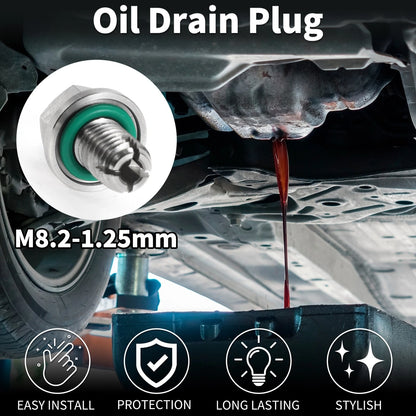 M8.2-1.25mm Copper Oil Drain Plug with Gasket for Car Motorcycle