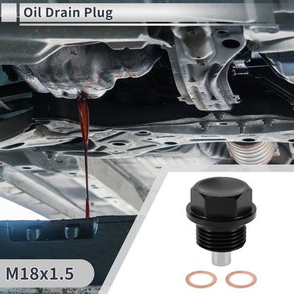 1 x M18x1.5 Engine Oil Drain Plug with Gasket for Car, Motorcycle, Boat