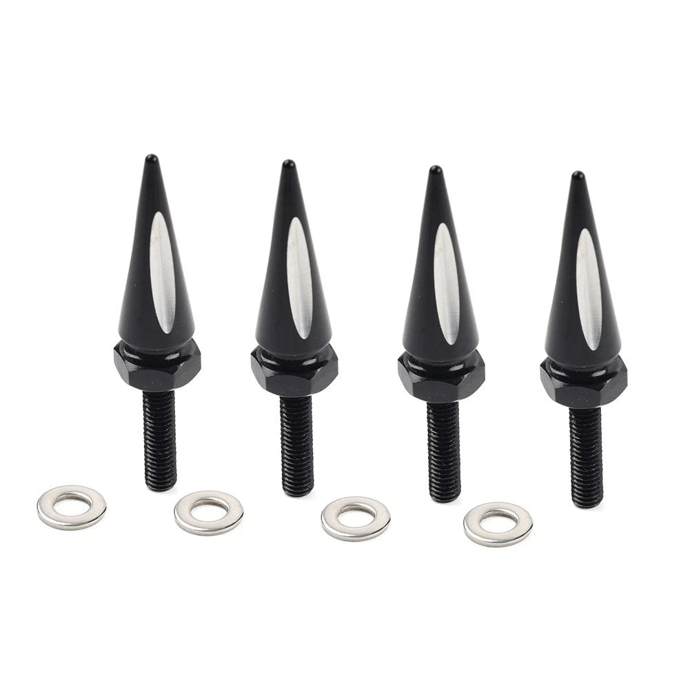 Windshield Spike Bolts 4 x Aluminum Black & White for Harley Road Glide (2015+)