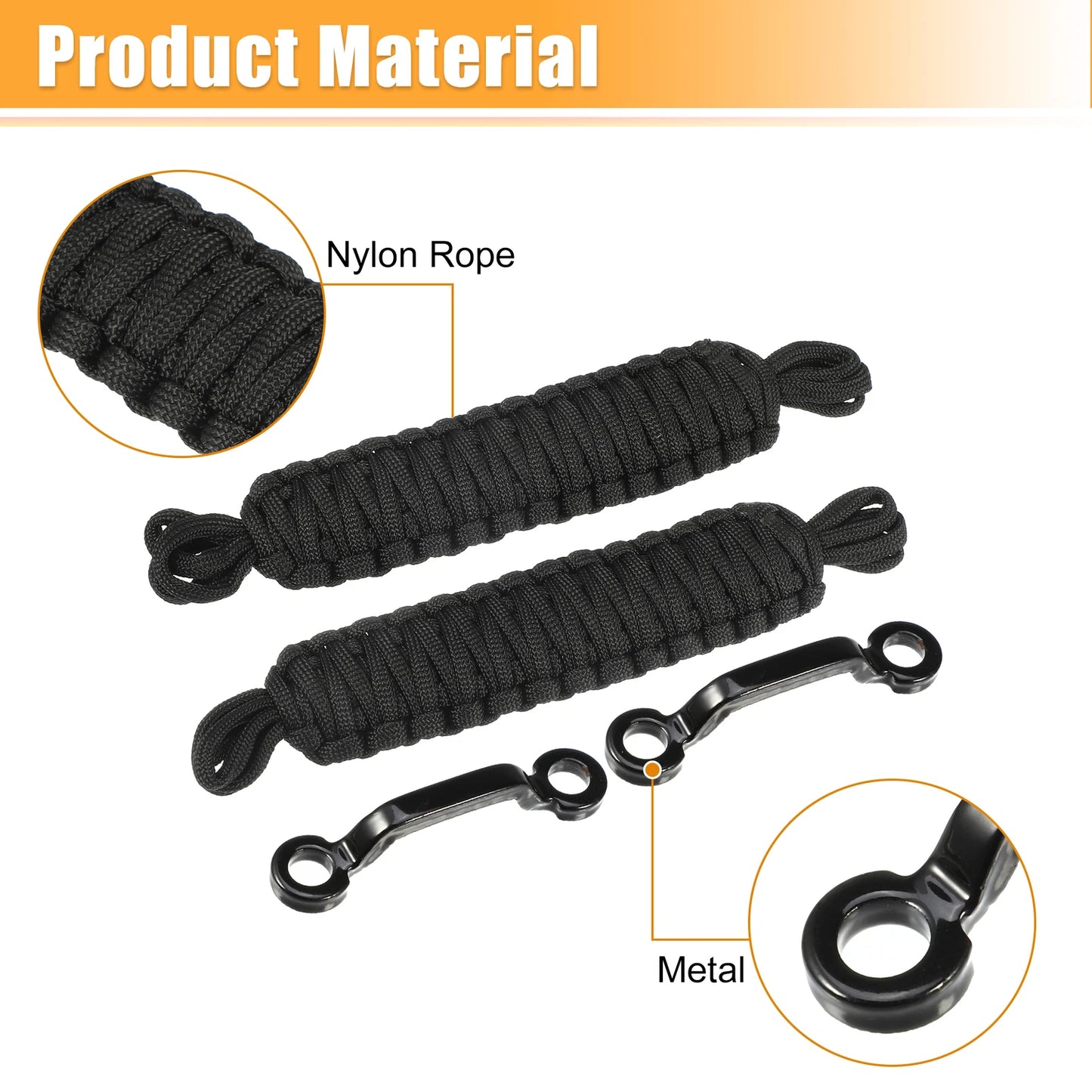 Car Door Limiting Straps Set for Jeep Wrangler TJ JK JL (2007-2023) Black