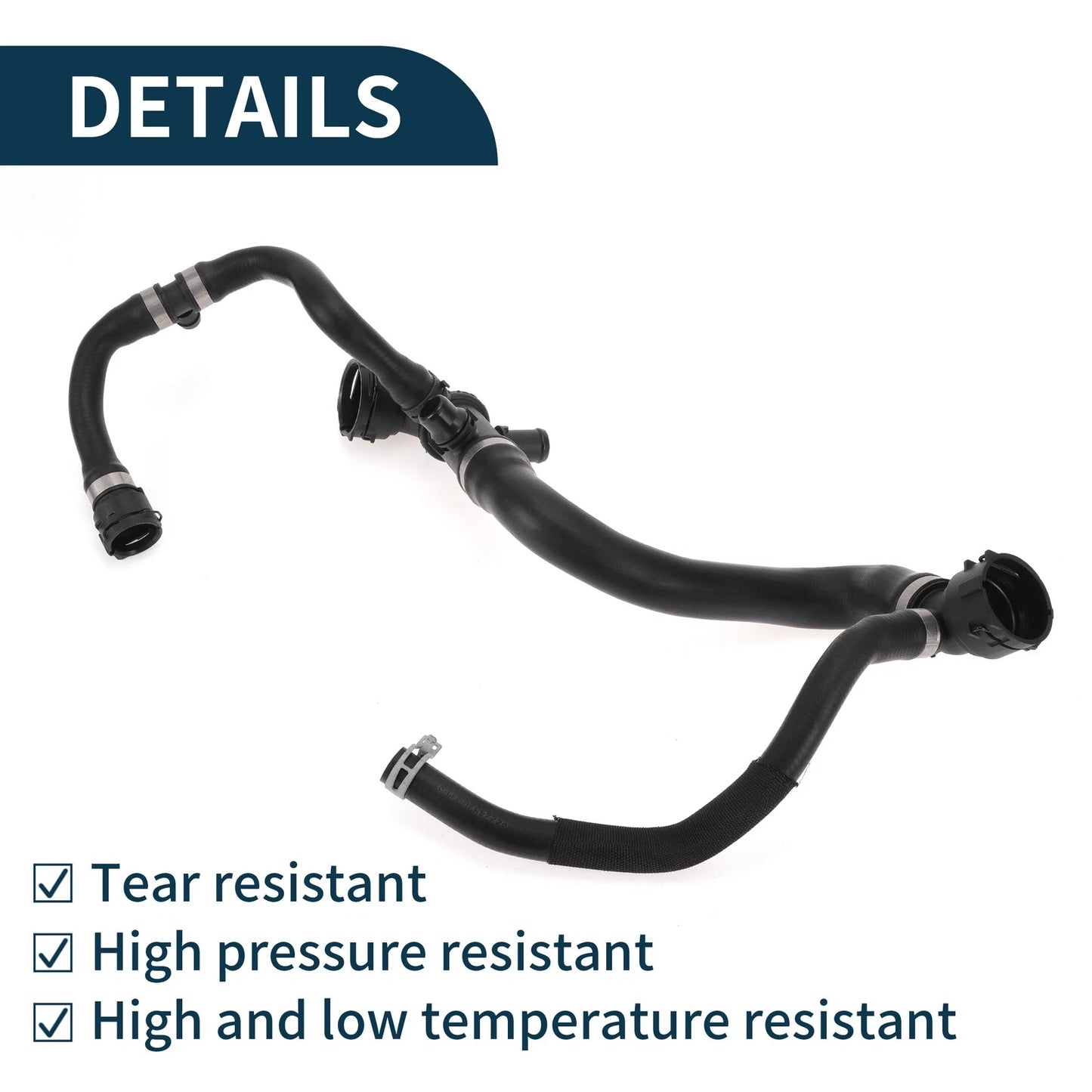 Radiator Hose Warm Air Pipe for Volvo XC60 (2015-2017) - Rubber Black 1 Pc