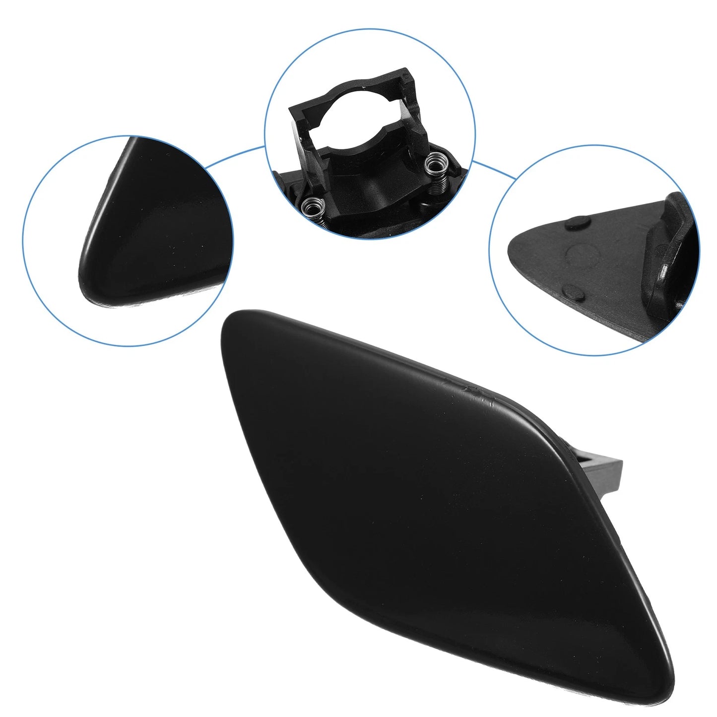 Front Bumper Headlight Washer Cover Cap for BMW 335i Glossy Black