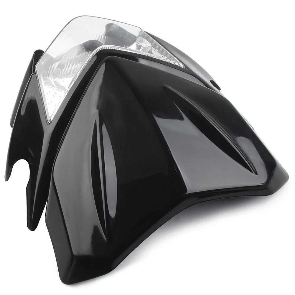 Headlight Lamp Fairing Hi/Lo for Universal Fit Street Fighter Dirt Bike Black