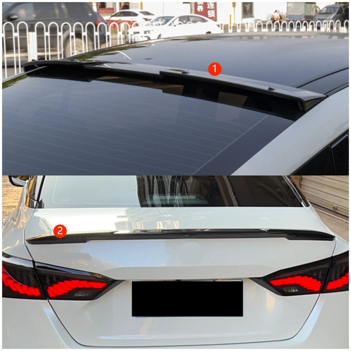 Rear Roof Spoiler Wing for Nissan Altima 2019-2024 Glossy Black 2 x Set