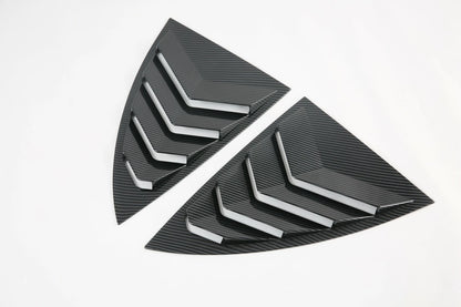 Side Window Louver Shutter Cover Trim for Tesla Model Y (2020-2023) Carbon Fiber