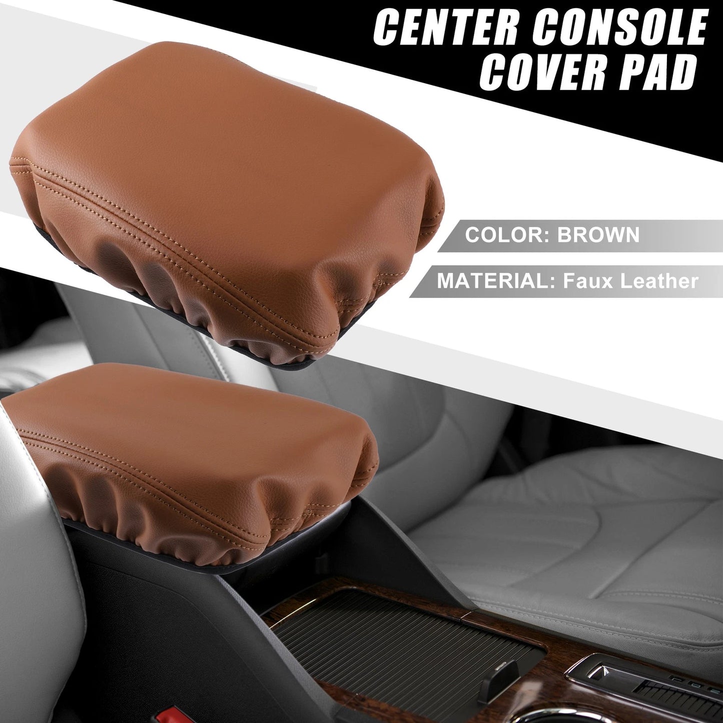 Center Console Armrest Cover Brown for Subaru Outback Legacy (2020-2023)