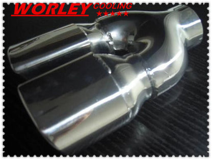 2.4" Inlet Stainless Double Oval Outlet Exhaust Tip