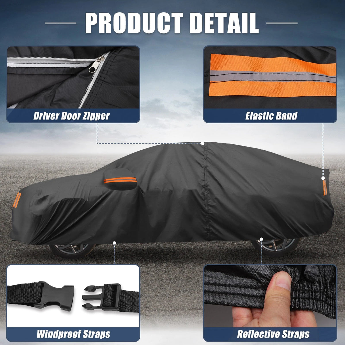 Waterproof 210D-PU Oxford Car Cover for Tesla Model Y (2020-2023)