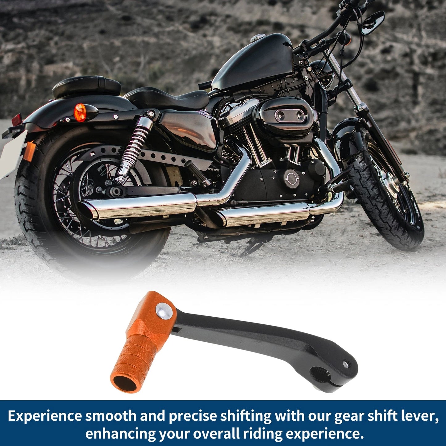 Folding Shifter Lever for Honda CRF150F (2003-2017) Black/Orange