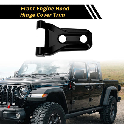 Hood Hinge Cover Trim for Jeep Wrangler JL JLU (2018-2024) Black 1 x Set