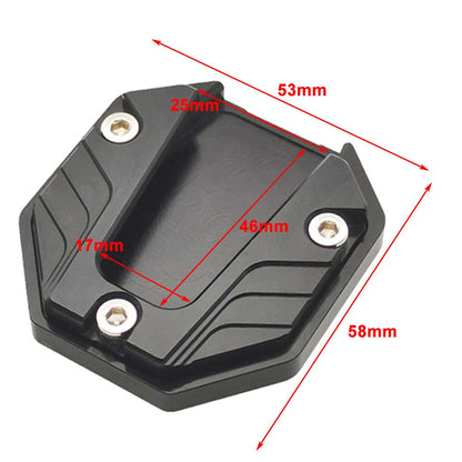Kickstand Extender Foot Stand Pad for Motorcycle Bikes - Black