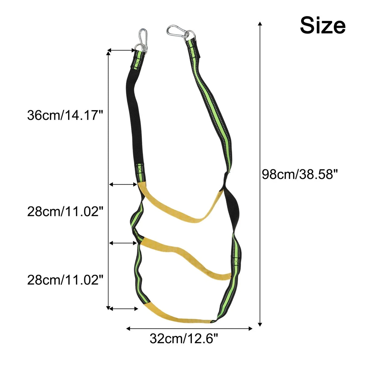 Foldable Boat Ladder Rope Nylon for Kayak/Canoe/Motorboat with Steel Hooks