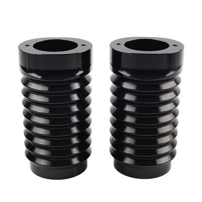 Black Retro Fork Boot Slider Covers for Harley Tour Road Street Tri Glide FLHR (2009-2023)