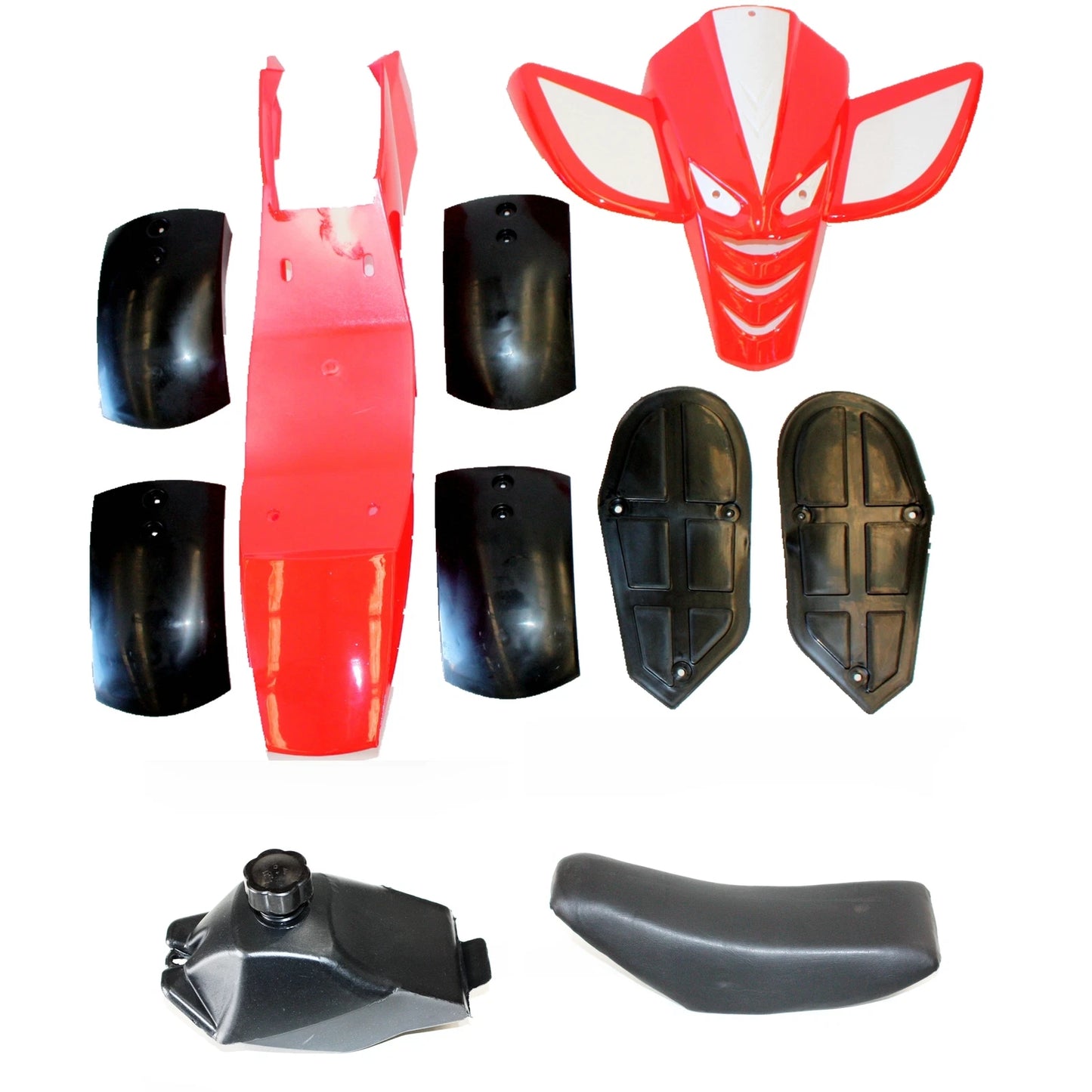 RED Plastic Fairing Fuel Tank Seat Mud Guard for 49cc Quad Dirt Bike ATV