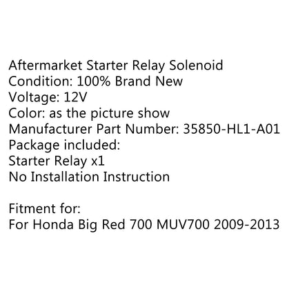 Starter Solenoid Relay for Honda Big Red 700 MUV700 (2009-2014)