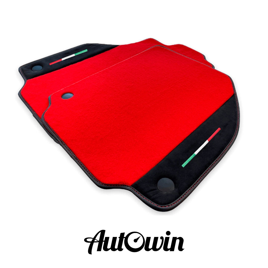 Red Floor Mats for Ferrari F8 Tributo (2019-2023) - AutoWin Brand with Alcantara