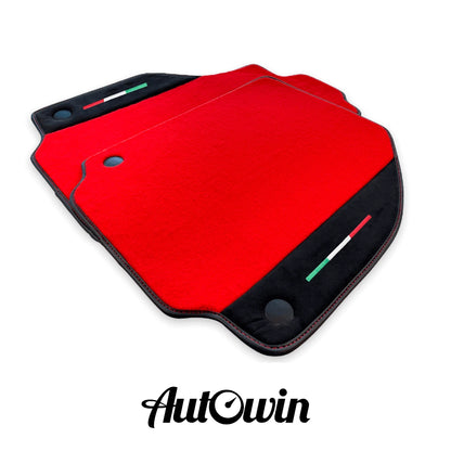 Red Floor Mats for Ferrari F8 Tributo (2019-2023) - AutoWin Brand with Alcantara