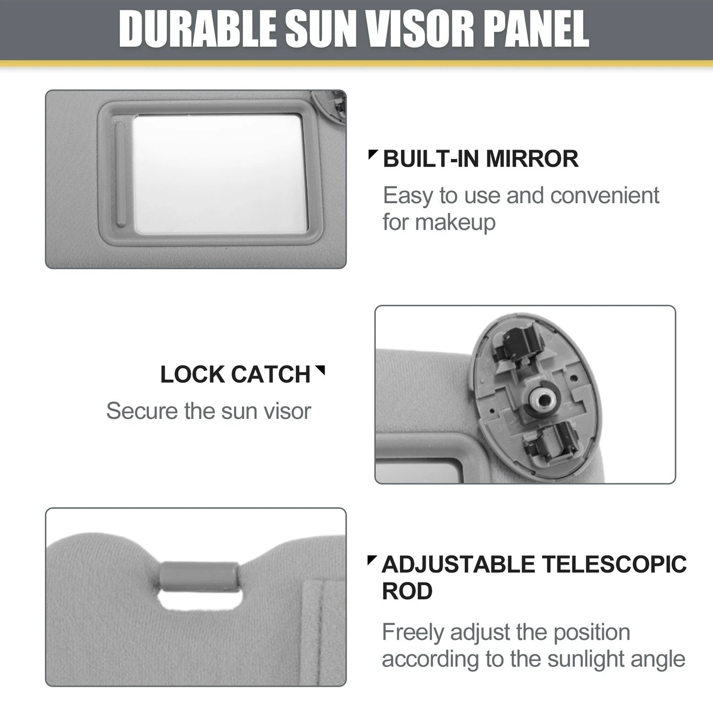 Sun Visor for Toyota Camry 2007-2011 Left Right Side Sun Visor Without Sunroof