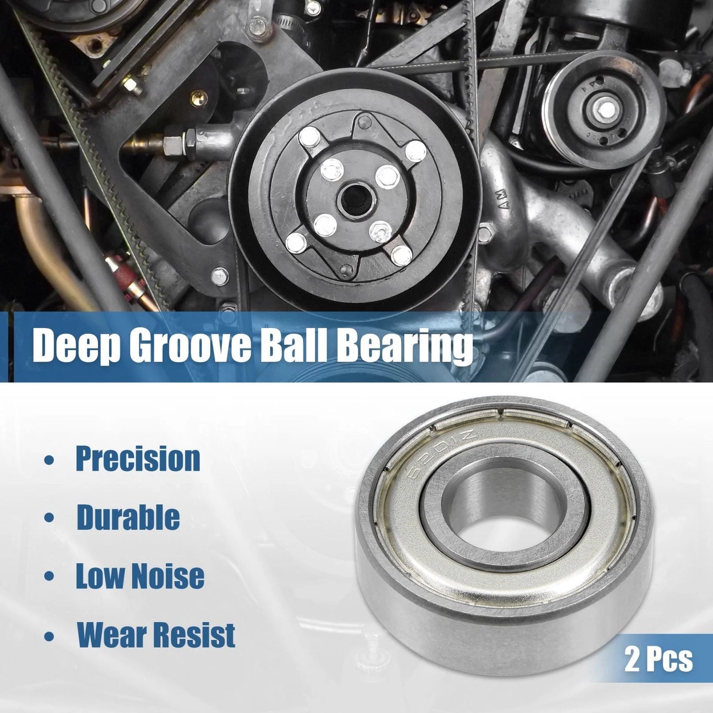 Deep Groove Ball Bearing 12x32x10mm Double Shielded Chrome Bearings 2pcs