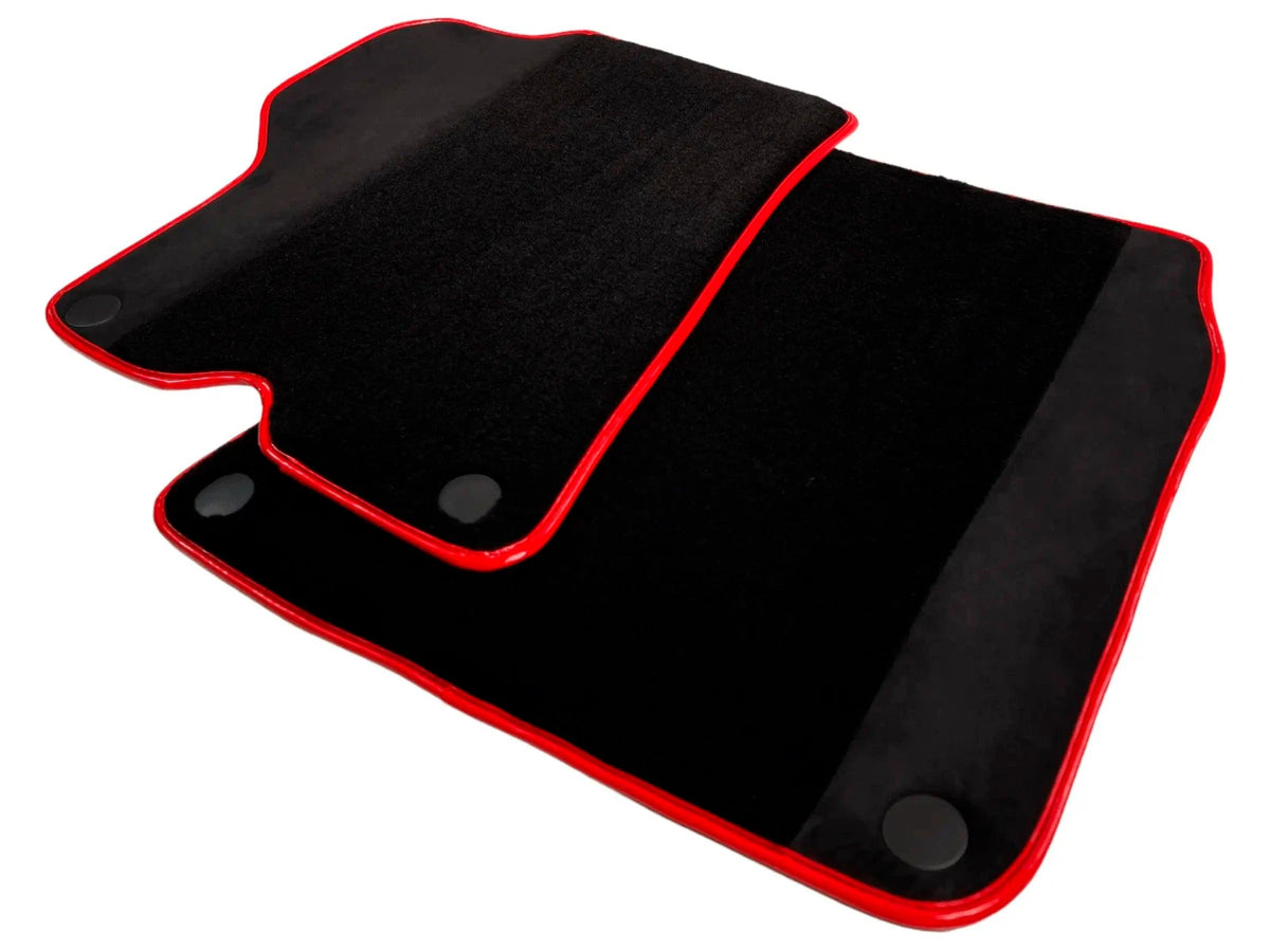 Black Floor Mats for Ferrari California (2008-2014) with Alcantara Red Trim