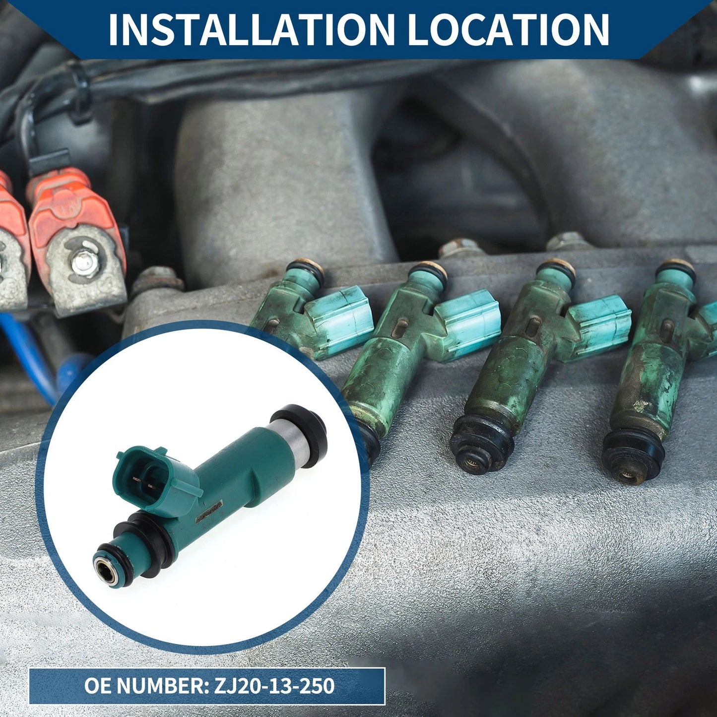Fuel Injector No.ZJ20-13-250 for MAZDA 2 Hatchback 1.3 (2007-2015)
