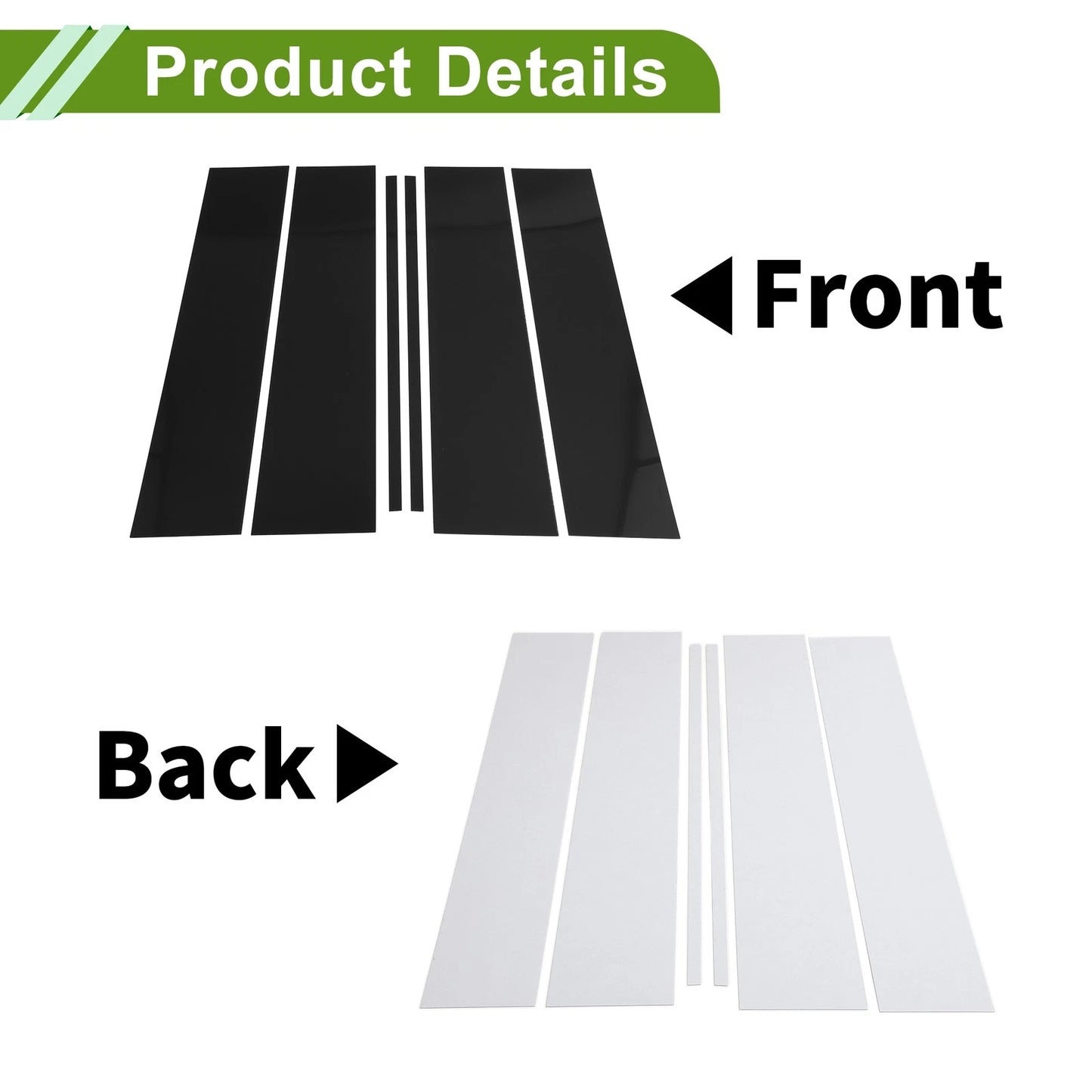 6 Pcs Pillar Window Trim for Chevy Suburban Black (2021-2023)